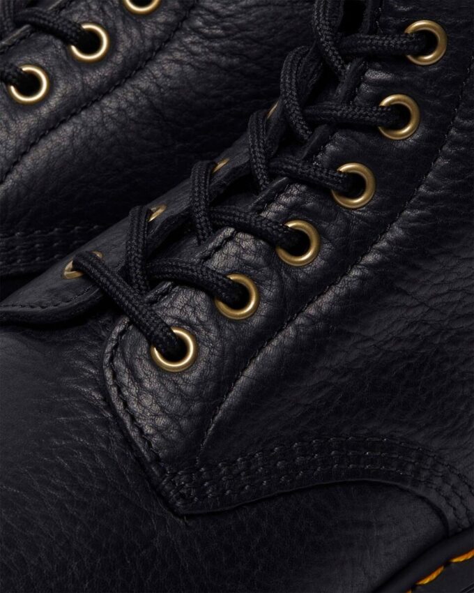 1460 Faux Fur Lined Grizzly Leather Lace Up Boots 1460 Faux Fur Lined Grizzly Leather Lace Up Boots