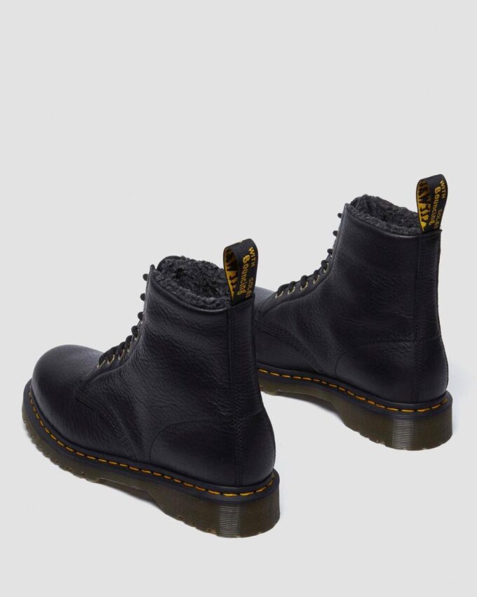 1460 Faux Fur Lined Grizzly Leather Lace Up Boots 1460 Faux Fur Lined Grizzly Leather Lace Up Boots