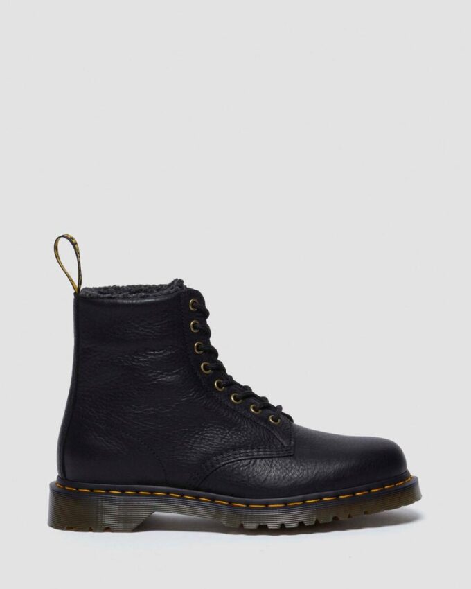 1460 Faux Fur Lined Grizzly Leather Lace Up Boots 1460 Faux Fur Lined Grizzly Leather Lace Up Boots