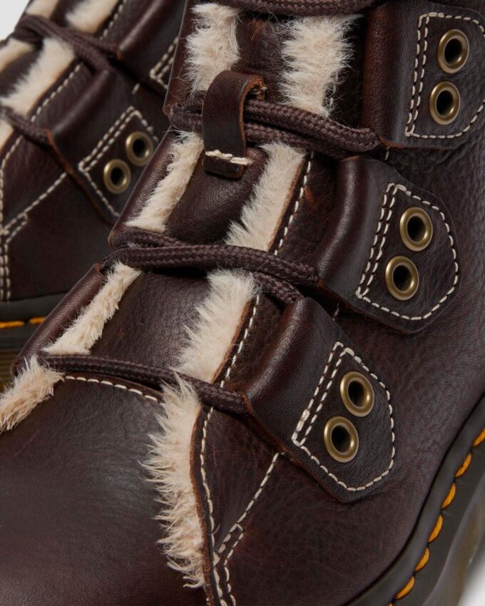 1460 Faux Fur Lined Lace-to-toe Leather Boots 1460 Faux Fur Lined Lace-to-toe Leather Boots