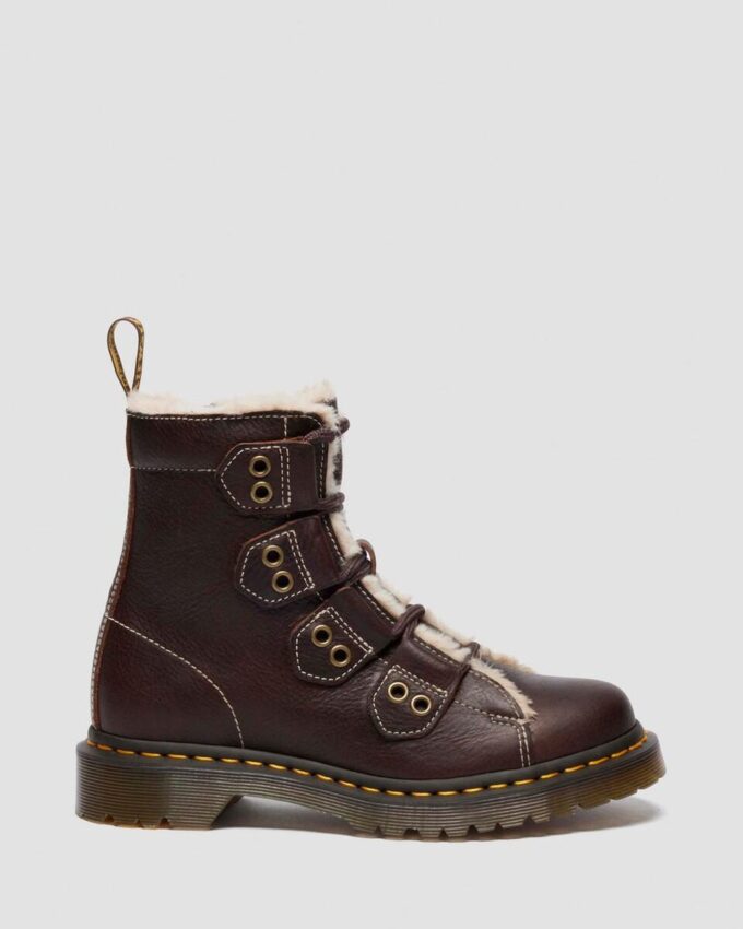 1460 Faux Fur Lined Lace-to-toe Leather Boots 1460 Faux Fur Lined Lace-to-toe Leather Boots