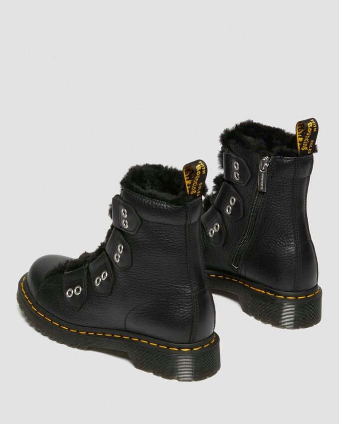 1460 Faux Fur Lined Leather Lace Up Boots 1460 Faux Fur Lined Leather Lace Up Boots