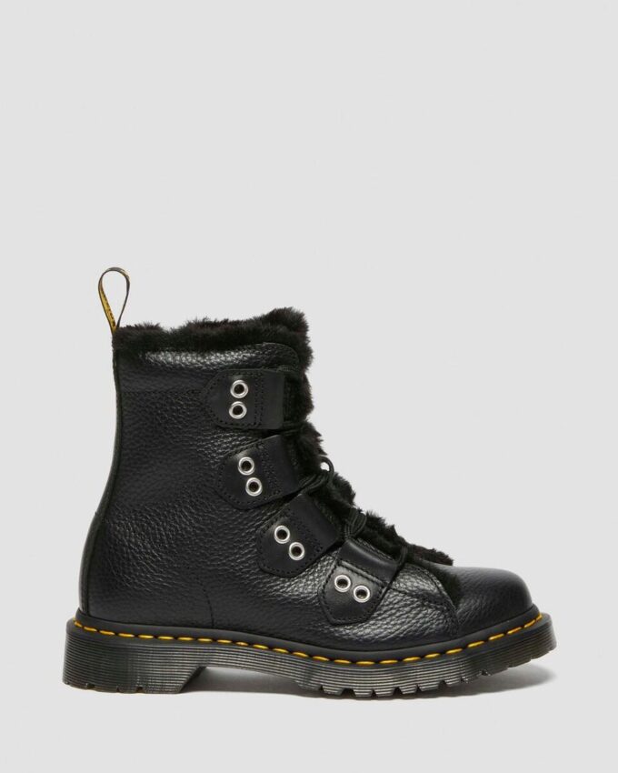 1460 Faux Fur Lined Leather Lace Up Boots 1460 Faux Fur Lined Leather Lace Up Boots