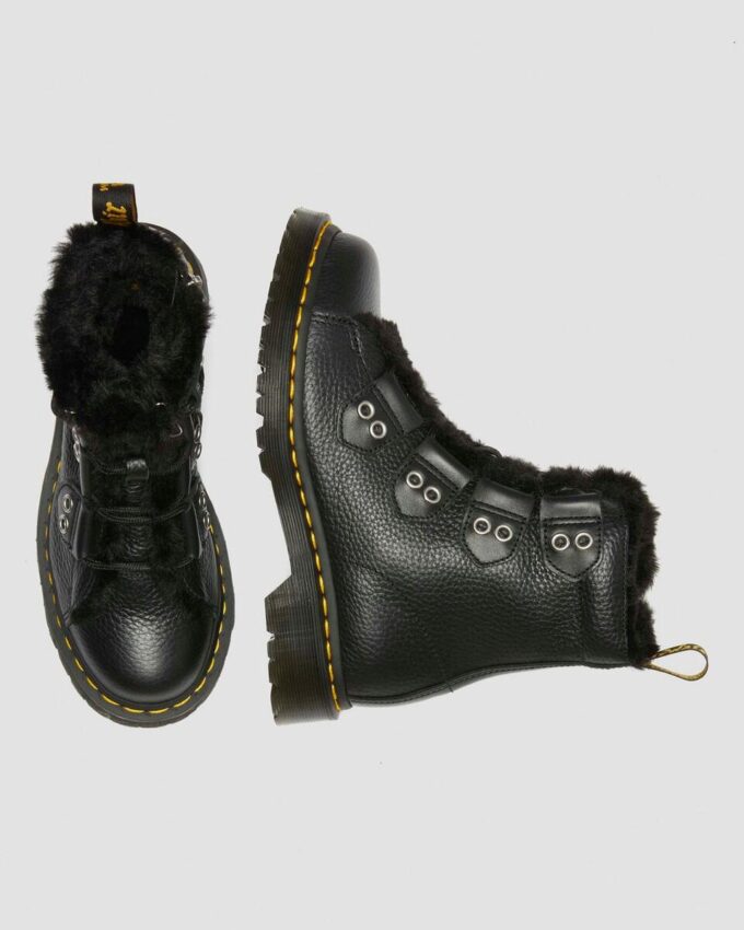 1460 Faux Fur Lined Leather Lace Up Boots 1460 Faux Fur Lined Leather Lace Up Boots