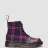 1460 PASCAL JUNIOR PINK TARTAN LACE UP KIDS BOOTS 1460 PASCAL JUNIOR PINK TARTAN LACE UP KIDS BOOTS