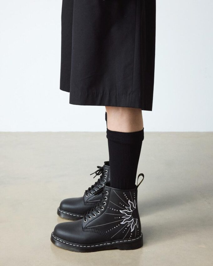 1460 SOLAR FLARE Reclaimed Leather Lace Up Boots 1460 SOLAR FLARE Reclaimed Leather Lace Up Boots