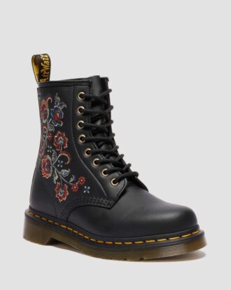 1460 VONDA TF Reclaimed Leather Floral Print Lace Up Boots