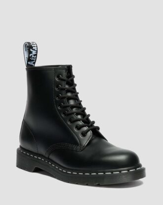 1460 White Stitch Smooth Leather Lace Up Boots