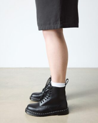 1460 White Stitch Smooth Leather Lace Up Boots