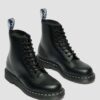 1460 White Stitch Smooth Leather Lace Up Boots