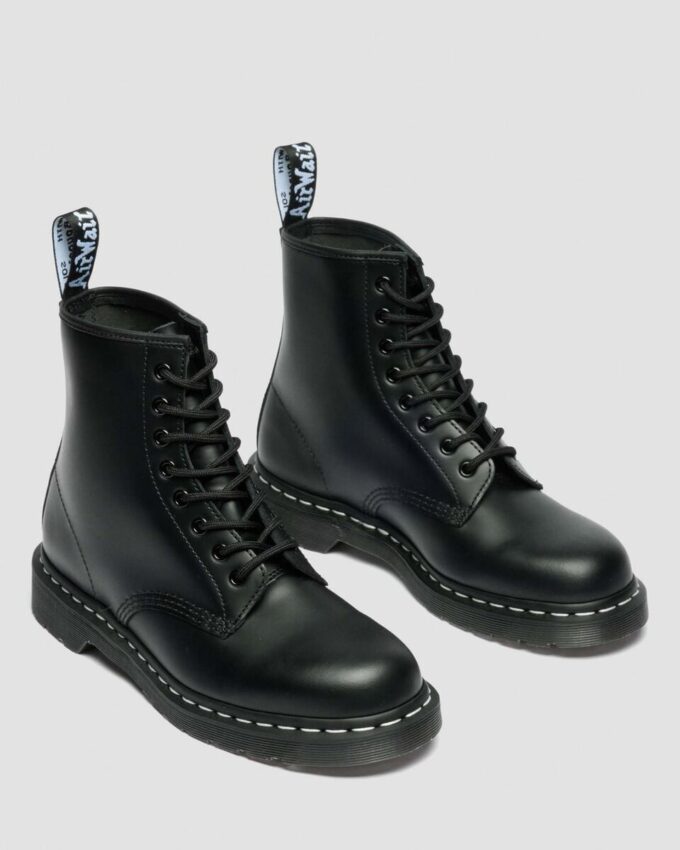 1460 White Stitch Smooth Leather Lace Up Boots