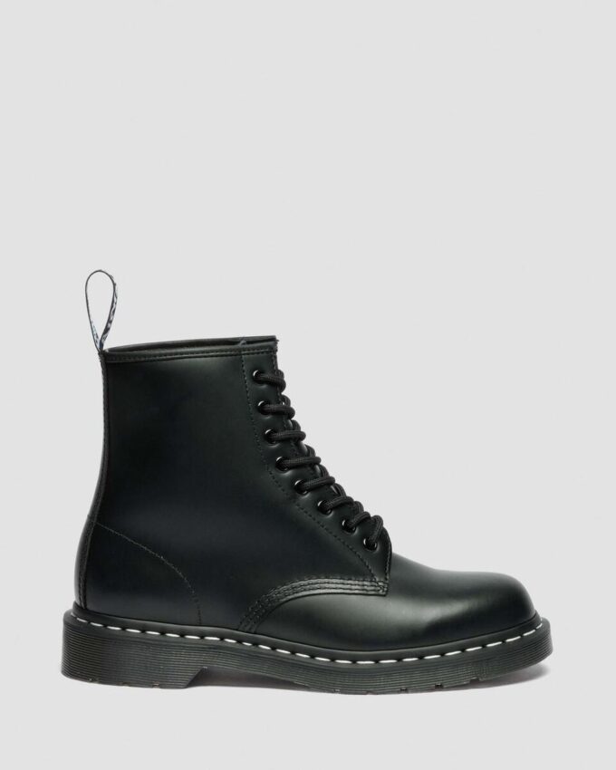 1460 White Stitch Smooth Leather Lace Up Boots