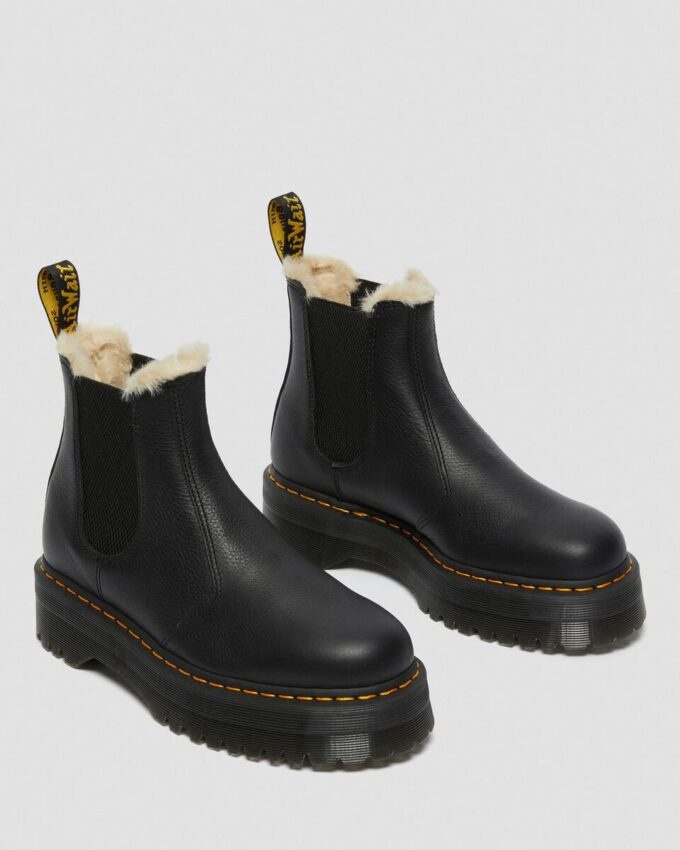 2976 Faux Fur Lined Platform Chelsea Boots 2976 Faux Fur Lined Platform Chelsea Boots