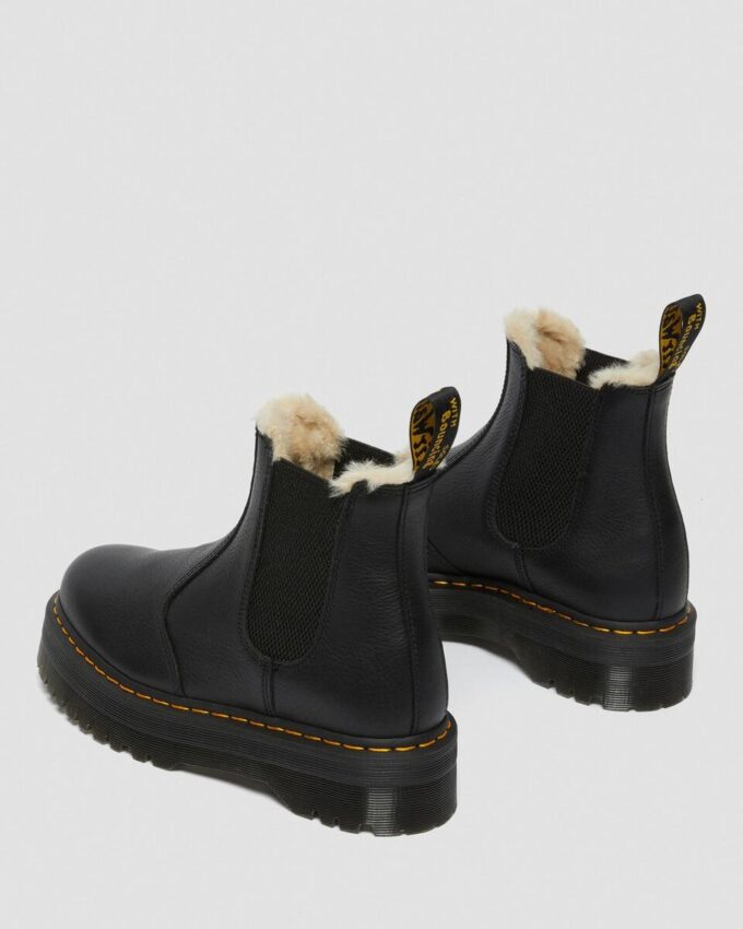 2976 Faux Fur Lined Platform Chelsea Boots 2976 Faux Fur Lined Platform Chelsea Boots