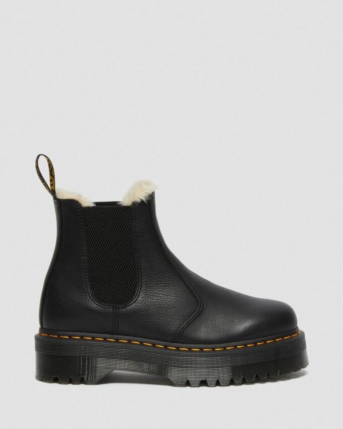 2976 Faux Fur Lined Platform Chelsea Boots 2976 Faux Fur Lined Platform Chelsea Boots