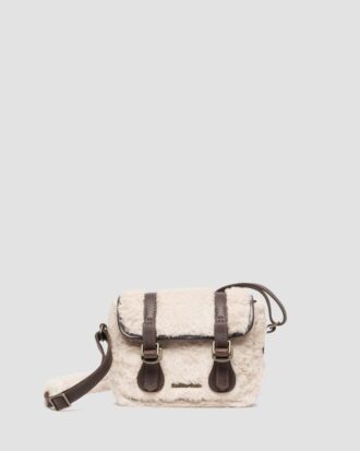 7 INCH SATCHEL Leather and Faux Fur Satchel