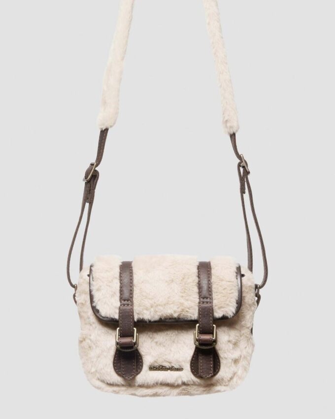 7 INCH SATCHEL Leather and Faux Fur Satchel 7 INCH SATCHEL Leather and Faux Fur Satchel