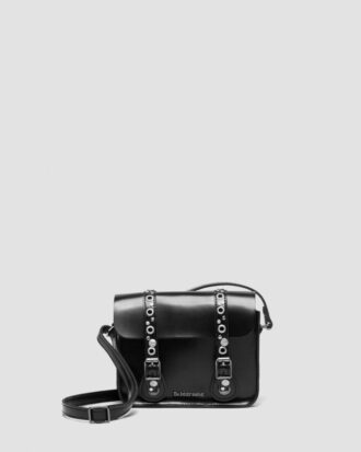 7 Inch Satchel Studded Kiev Leather Crossbody Bag