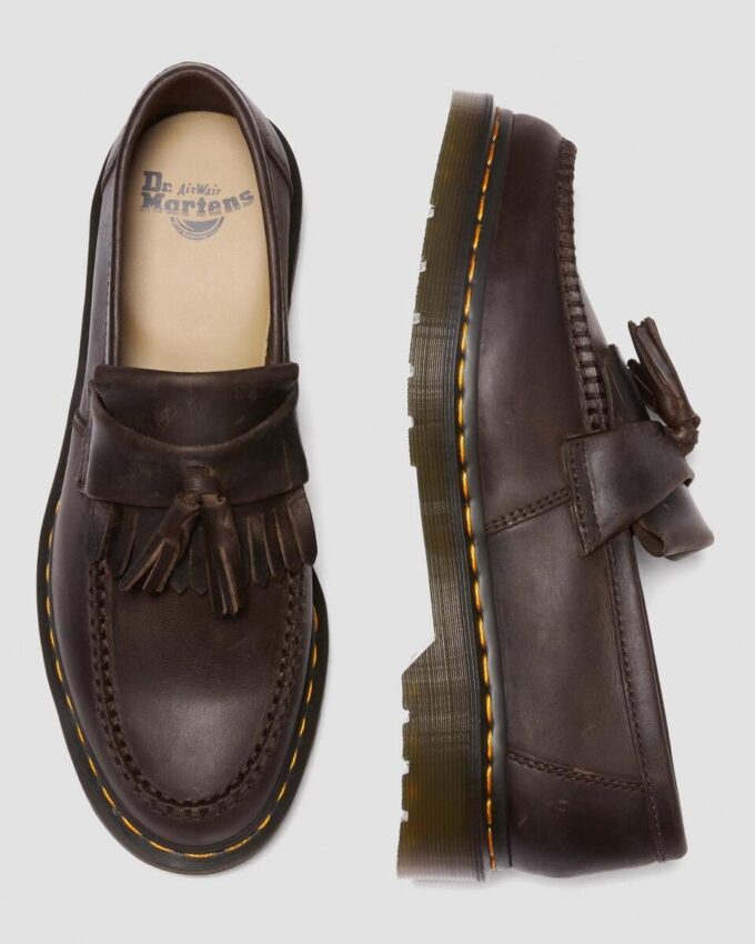 Adrian Crazy Horse Leather Tassel Loafers Adrian Crazy Horse Leather Tassel Loafers