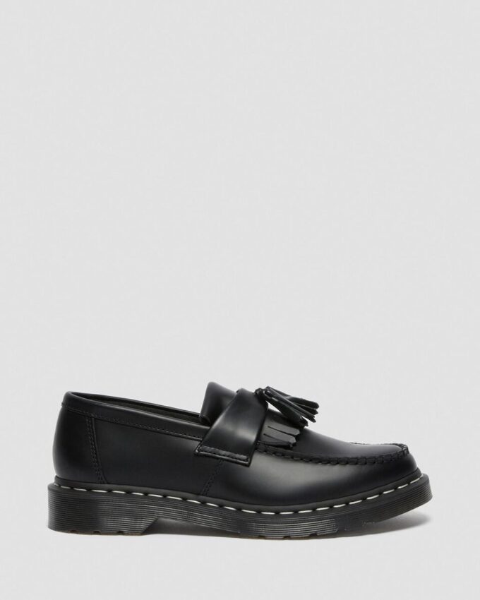 Adrian White Stitch Smooth Leather Loafers