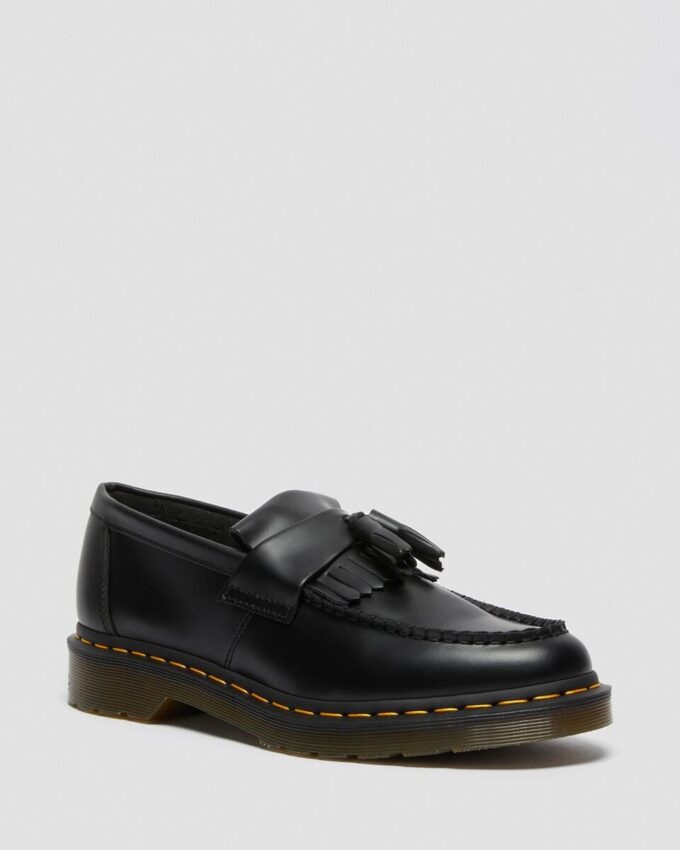 Adrian Yellow Stitch Leather Tassel Loafers Adrian Yellow Stitch Leather Tassel Loafers