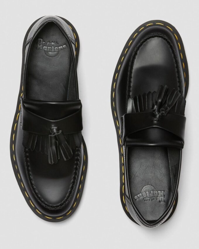 Adrian Yellow Stitch Leather Tassel Loafers Adrian Yellow Stitch Leather Tassel Loafers