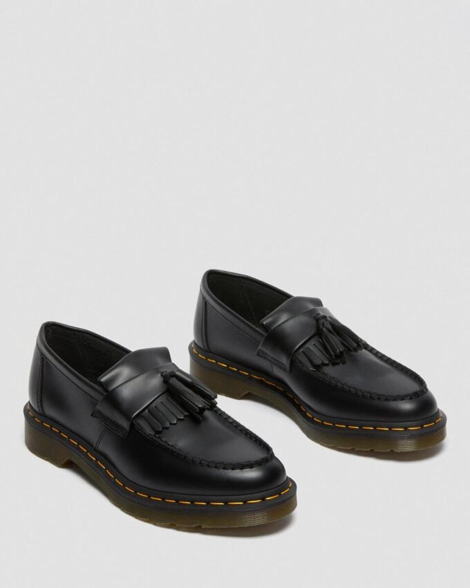 Adrian Yellow Stitch Leather Tassel Loafers Adrian Yellow Stitch Leather Tassel Loafers