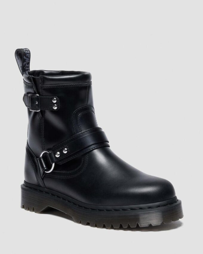 Anistone Harness Orleans Leather Biker Boots Anistone Harness Orleans Leather Biker Boots