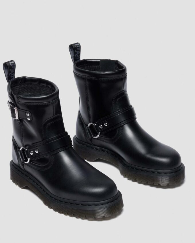 Anistone Harness Orleans Leather Biker Boots Anistone Harness Orleans Leather Biker Boots