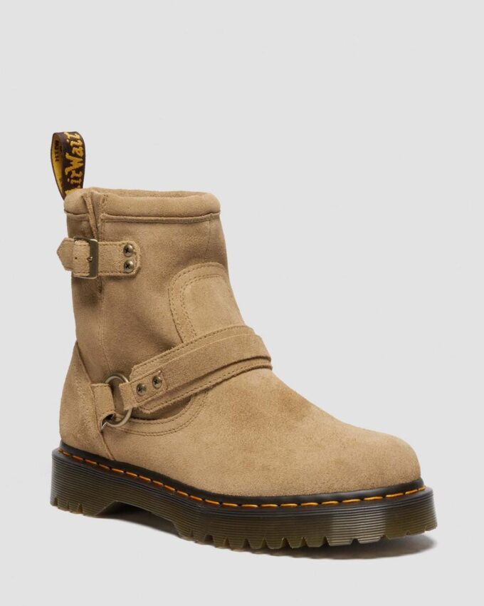 Anistone Harness Suede Biker Boots Anistone Harness Suede Biker Boots