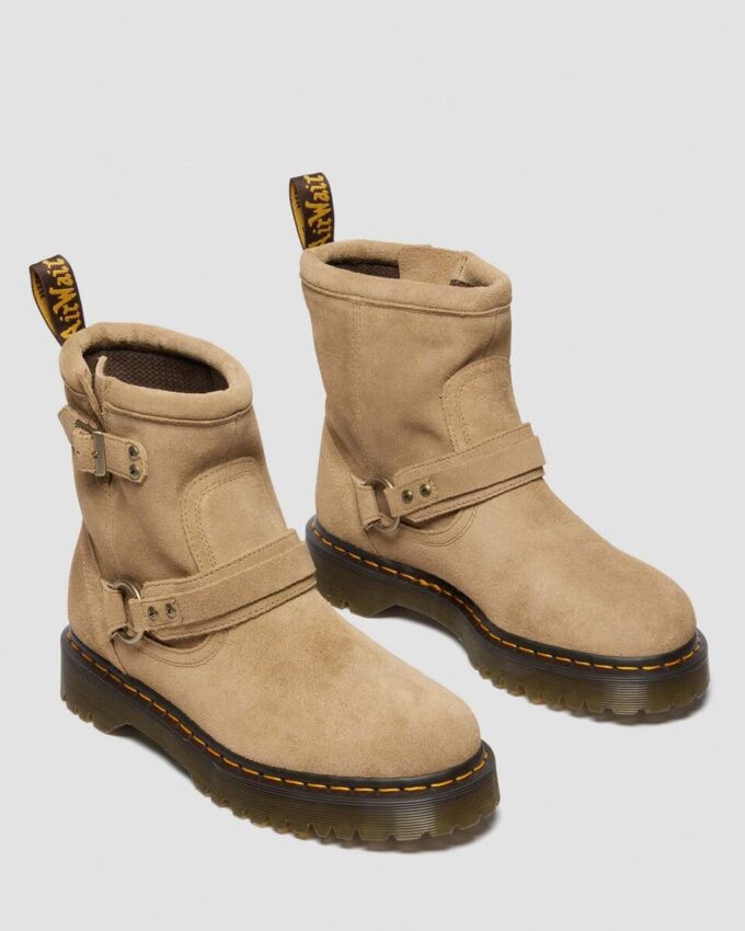 Anistone Harness Suede Biker Boots Anistone Harness Suede Biker Boots