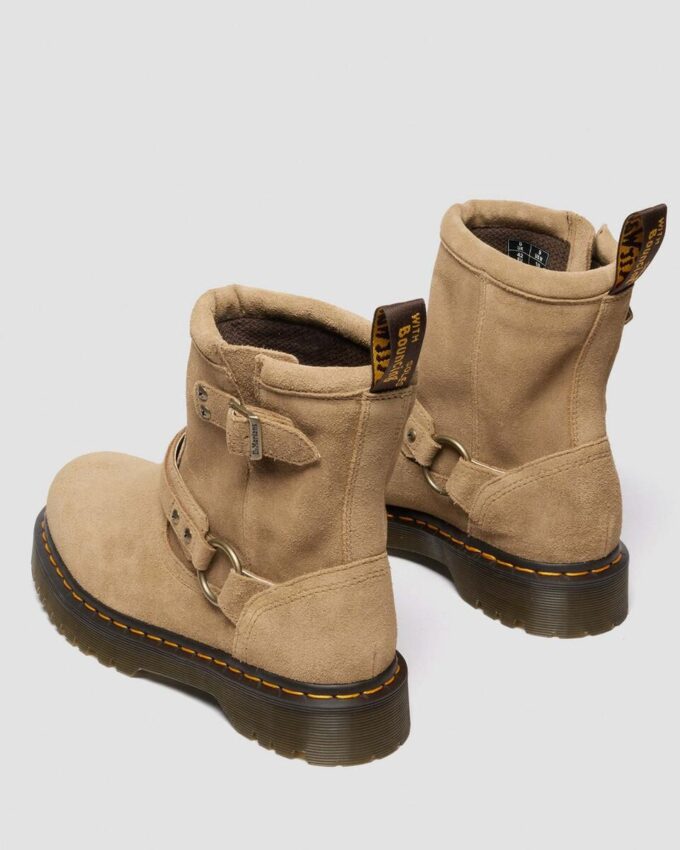 Anistone Harness Suede Biker Boots Anistone Harness Suede Biker Boots