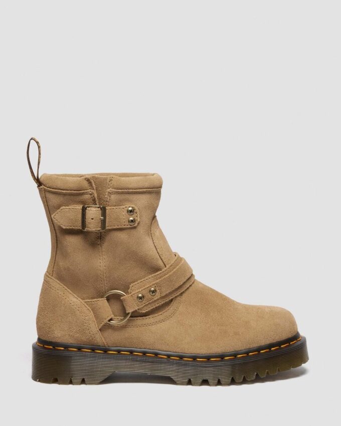 Anistone Harness Suede Biker Boots Anistone Harness Suede Biker Boots
