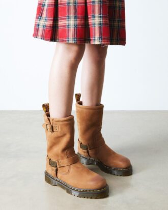 Anistone Hi Tumbled Nubuck Biker Boots