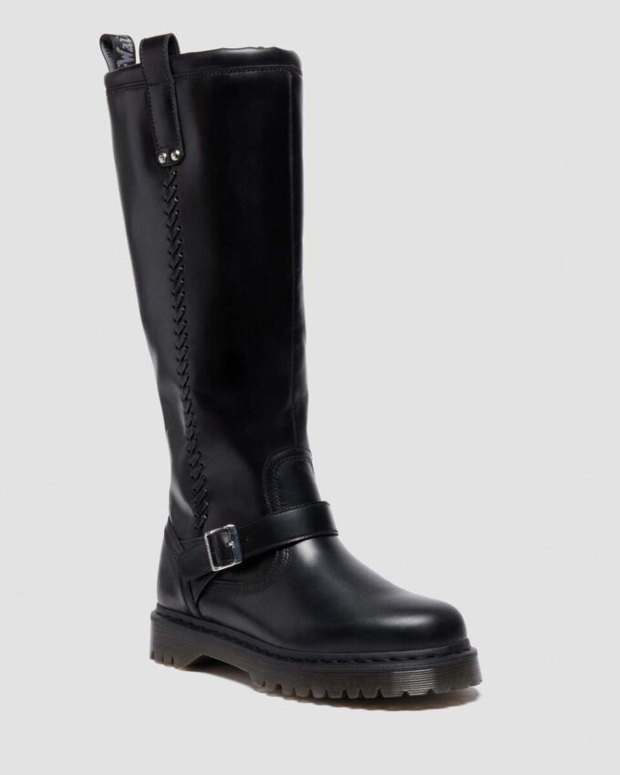 Anistone Knee High Orleans Leather Biker Boots Anistone Knee High Orleans Leather Biker Boots