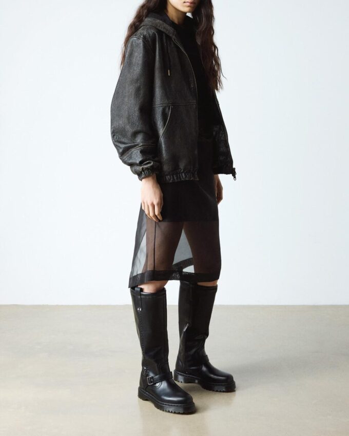 Anistone Knee High Orleans Leather Biker Boots Anistone Knee High Orleans Leather Biker Boots