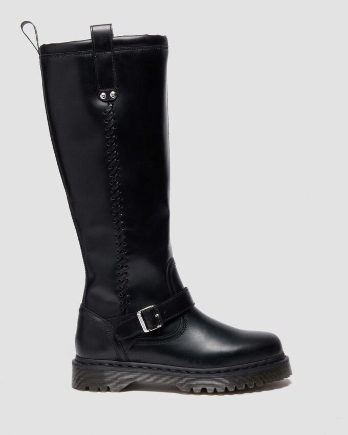 Anistone Knee High Orleans Leather Biker Boots Anistone Knee High Orleans Leather Biker Boots