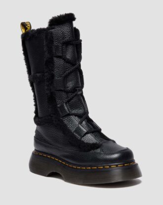 Buzz Lace Up Faux Fur Lined Milled Nappa Leather Lace Up Boots