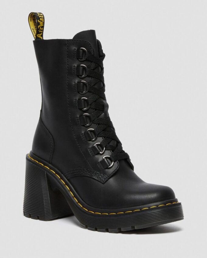 Chesney Leather Flared Heel Lace Up Boots Chesney Leather Flared Heel Lace Up Boots