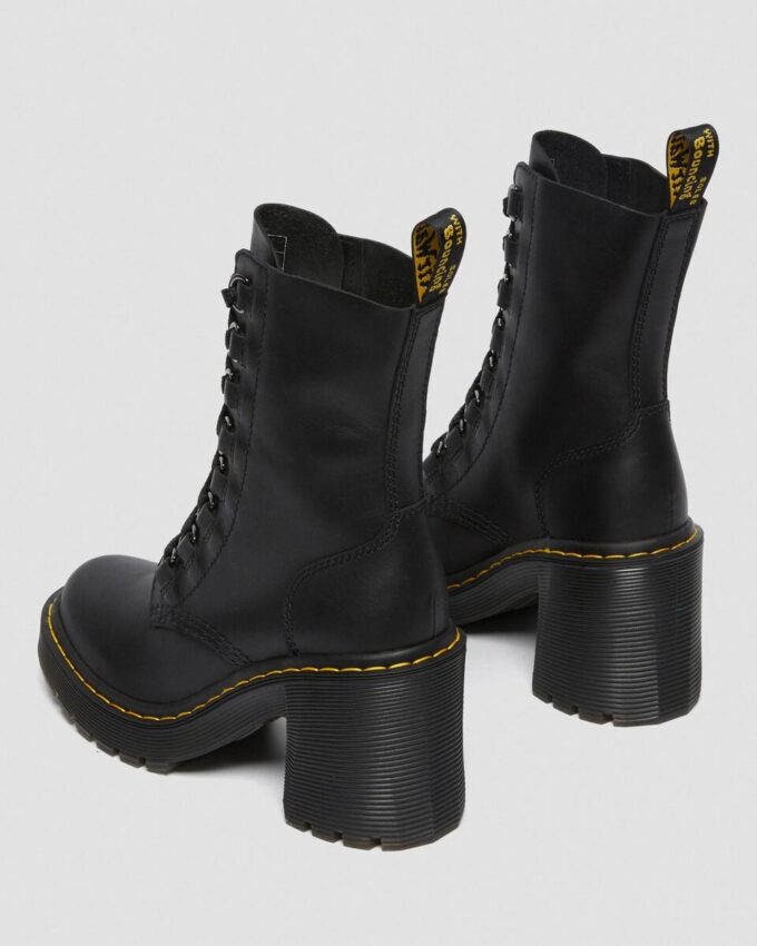 Chesney Leather Flared Heel Lace Up Boots Chesney Leather Flared Heel Lace Up Boots