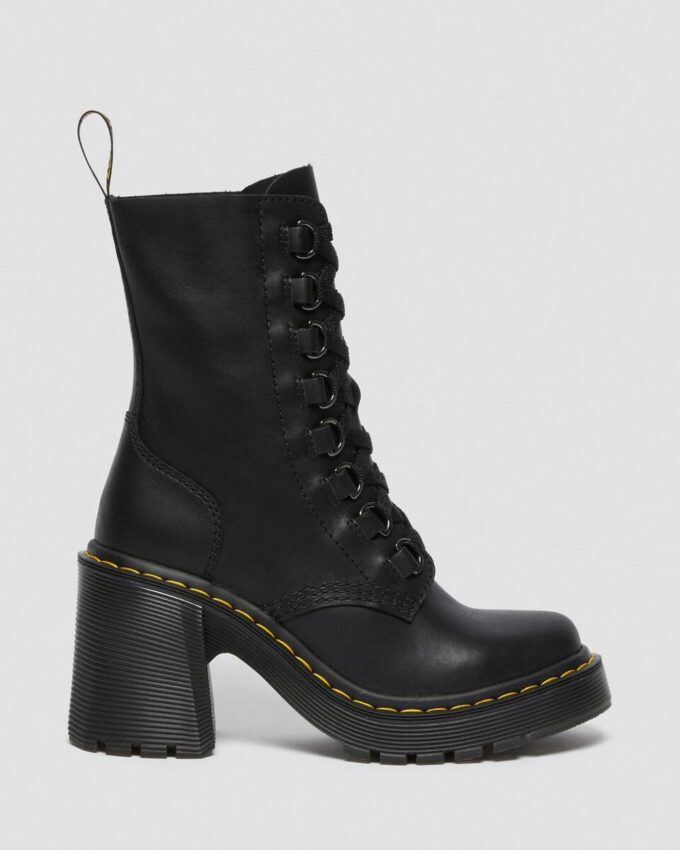 Chesney Leather Flared Heel Lace Up Boots Chesney Leather Flared Heel Lace Up Boots