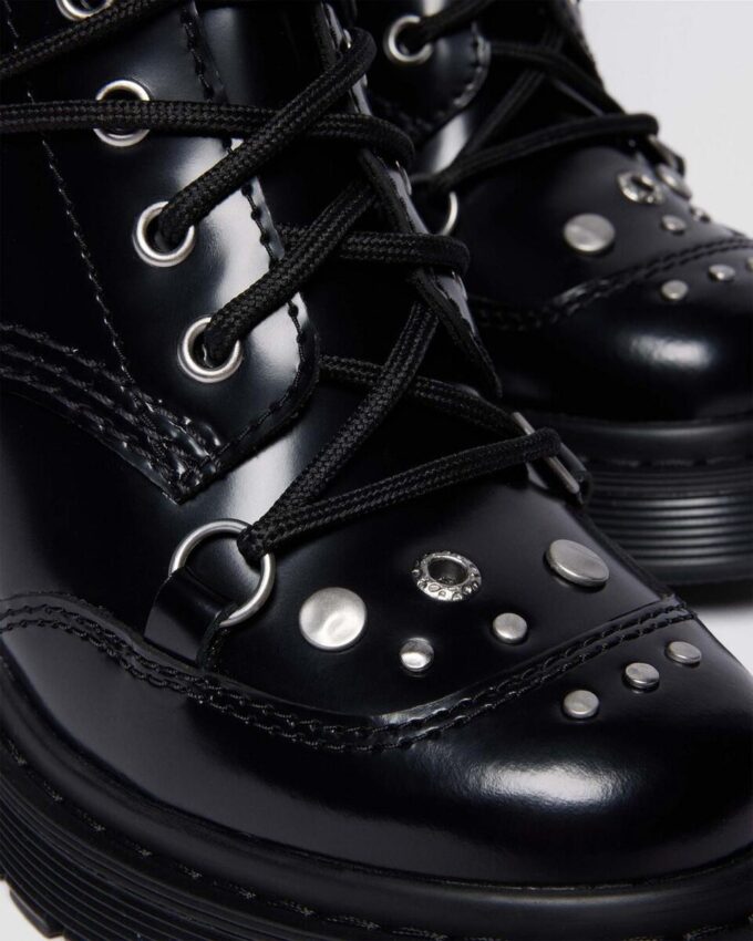 CHESNEY Studded Buttero Leather Flare Heeled Boots CHESNEY Studded Buttero Leather Flare Heeled Boots