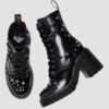 CHESNEY Studded Buttero Leather Flare Heeled Boots CHESNEY Studded Buttero Leather Flare Heeled Boots