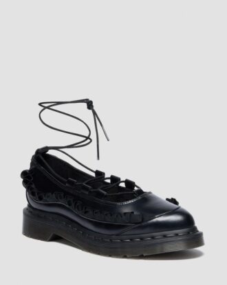 ELPHIE II FRILL Leather Ballet Flats