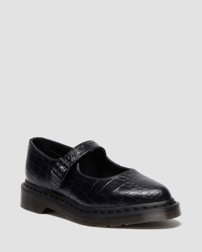 ELPHIE MJ Croc Emboss Leather Shoes ELPHIE MJ Croc Emboss Leather Shoes