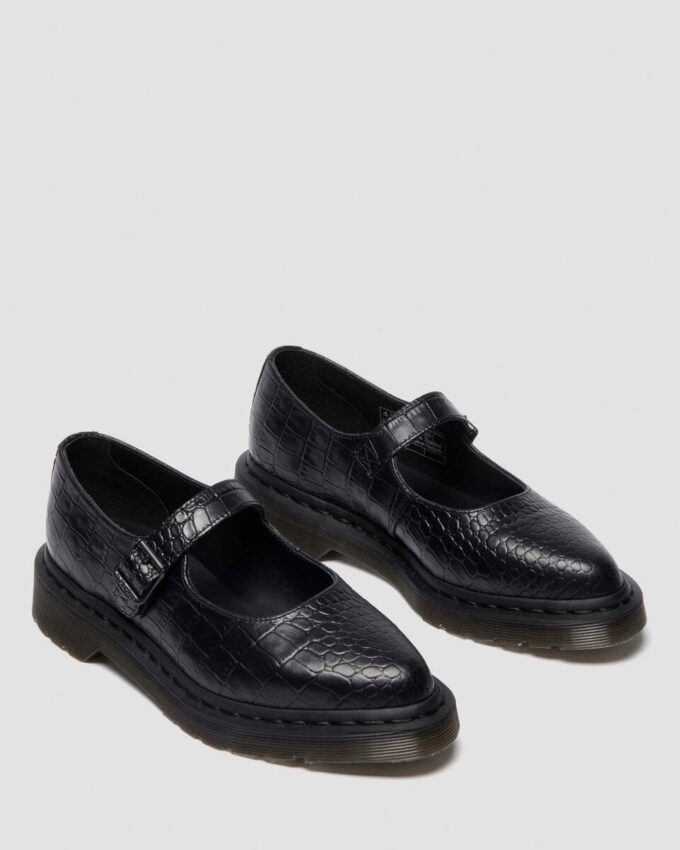 ELPHIE MJ Croc Emboss Leather Shoes ELPHIE MJ Croc Emboss Leather Shoes