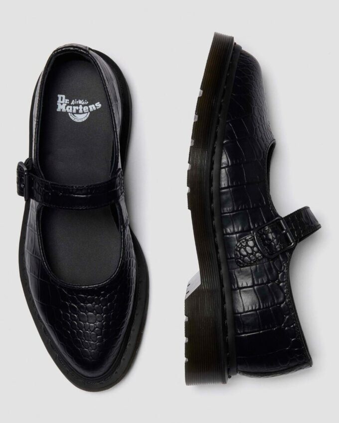 ELPHIE MJ Croc Emboss Leather Shoes ELPHIE MJ Croc Emboss Leather Shoes