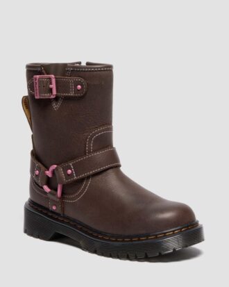 Genaya Junior Kids Leather Biker Boots