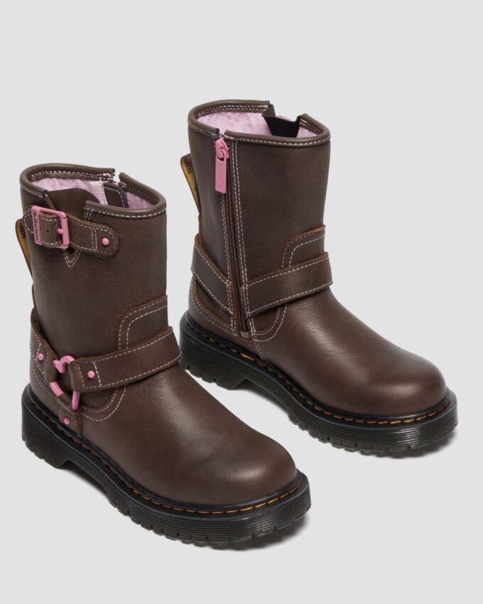 Genaya Junior Kids Leather Biker Boots Genaya Junior Kids Leather Biker Boots