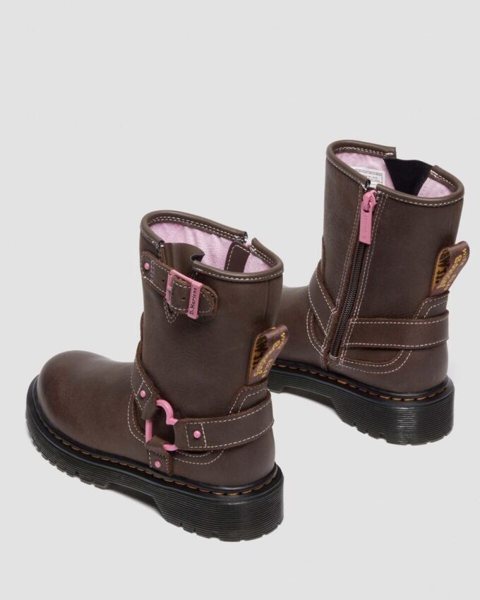 Genaya Junior Kids Leather Biker Boots Genaya Junior Kids Leather Biker Boots
